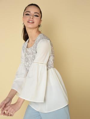 bell sleeves embroidered top - 16810951 - Standard Image - 3