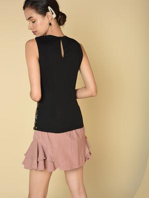 round neck sequined top - 16810954 - Standard Image - 4