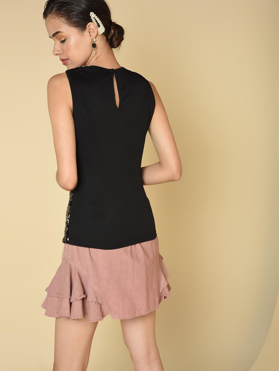 round neck sequined top - 16810954 - Zoom Image - 4