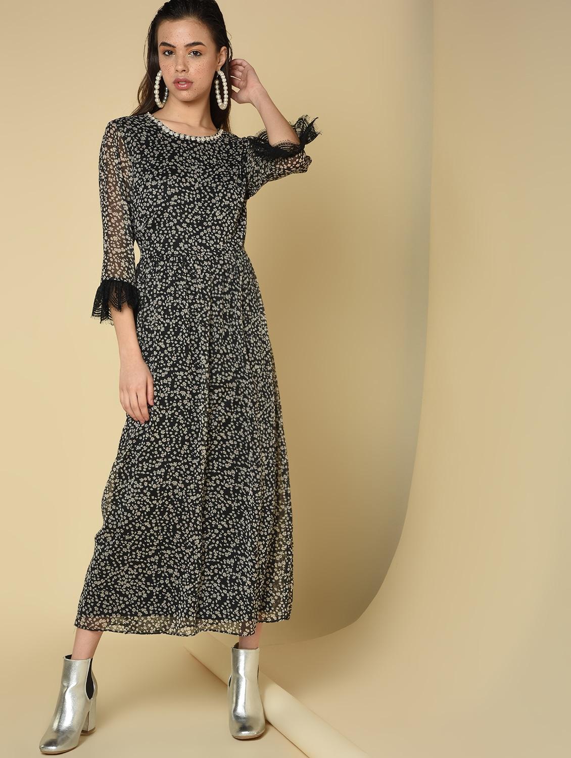 lace detail floral maxi dress - 16810974 - Zoom Image - 2