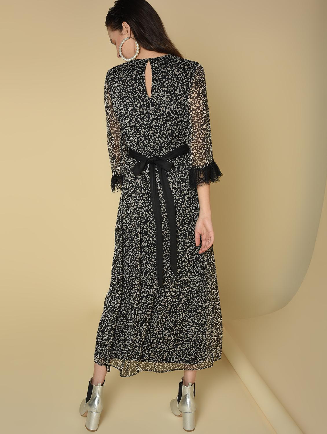 lace detail floral maxi dress - 16810974 - Zoom Image - 4