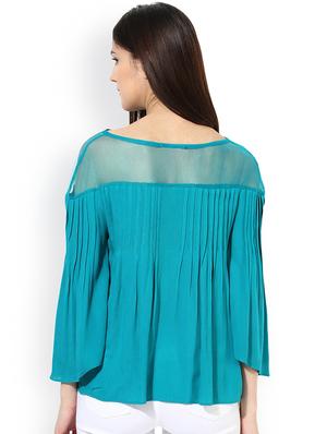 tie up neck pleated a line top - 16811137 - Standard Image - 3
