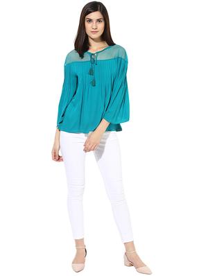 tie up neck pleated a line top - 16811137 - Standard Image - 4