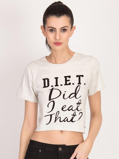 quirky text crop tee - 16811196 - Standard Image - 1