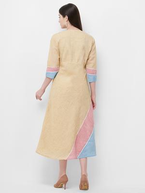 color block a-line ethnic dress - 16811296 - Standard Image - 3
