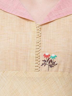 color block a-line ethnic dress - 16811296 - Standard Image - 4