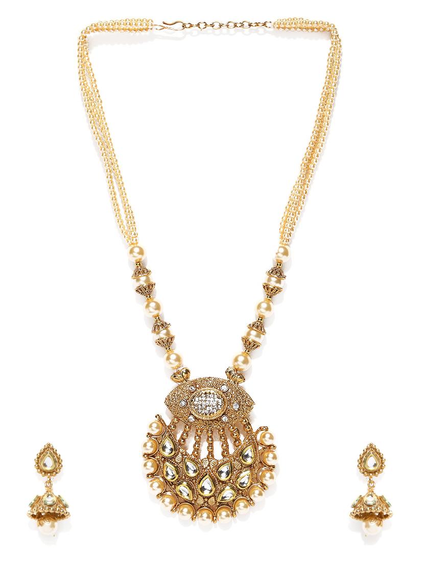 gold metal short necklace - 16811584 - Zoom Image - 3