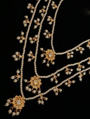 gold metal long necklace - 16811610 - Standard Image - 2