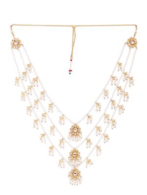 gold metal long necklace - 16811610 - Standard Image - 3