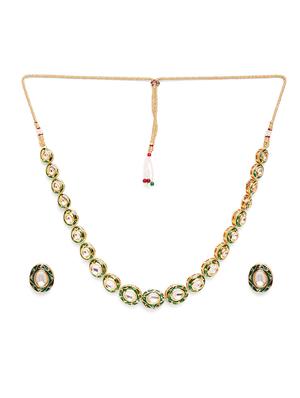 green gold metal short necklace - 16811612 - Standard Image - 2