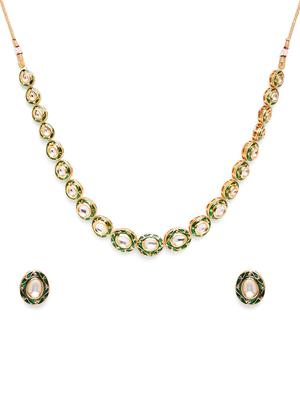 green gold metal short necklace - 16811612 - Standard Image - 3