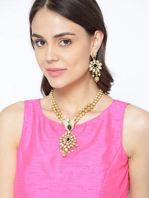 black gold plated short necklace - 16811624 - Standard Image - 5