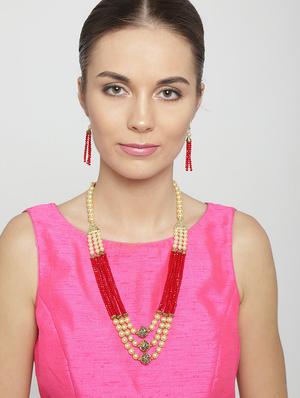 red gold plated short necklace - 16811636 - Standard Image - 5