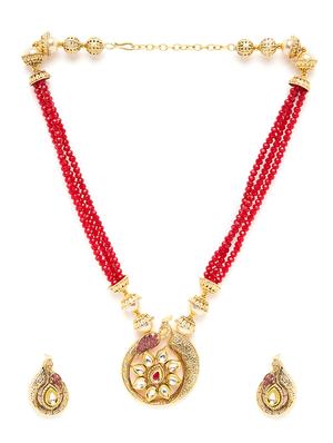 red gold metal short necklace - 16811639 - Standard Image - 2