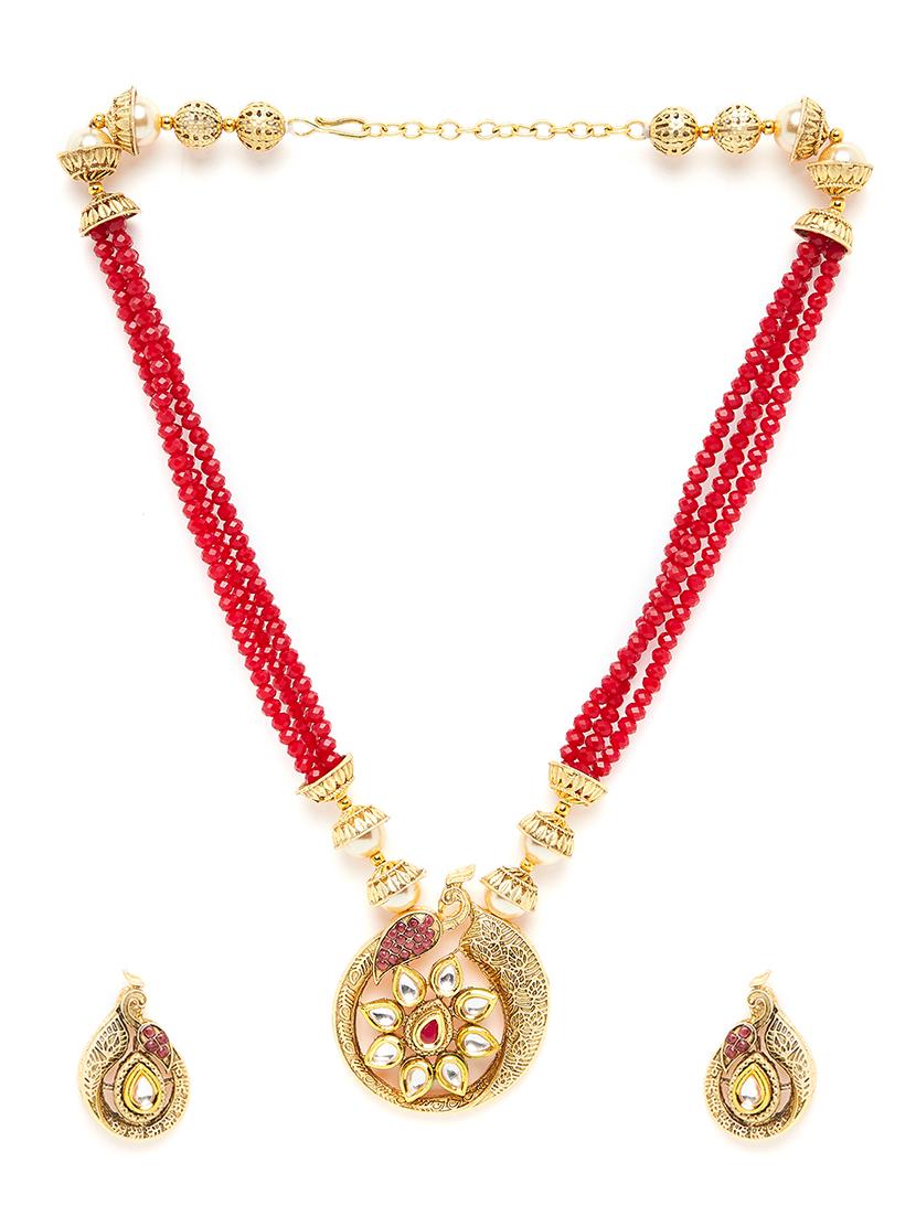 red gold metal short necklace - 16811639 - Zoom Image - 2