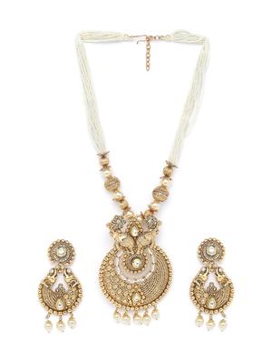 white gold metal short necklace - 16811640 - Standard Image - 2