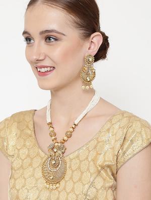 white gold metal short necklace - 16811640 - Standard Image - 5