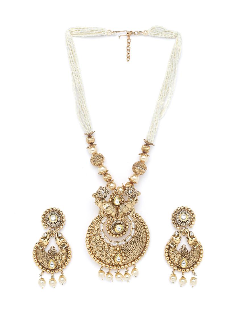 white gold metal short necklace - 16811640 - Zoom Image - 2