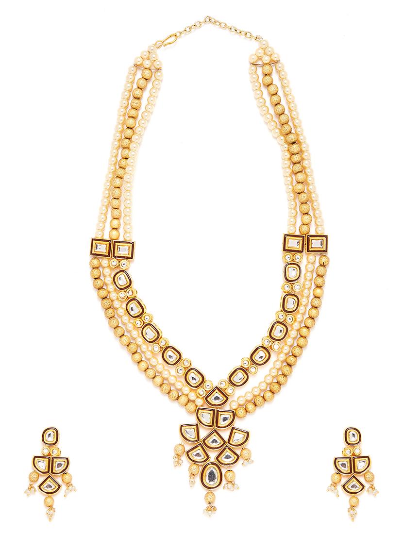gold metal long necklace - 16811647 - Zoom Image - 2