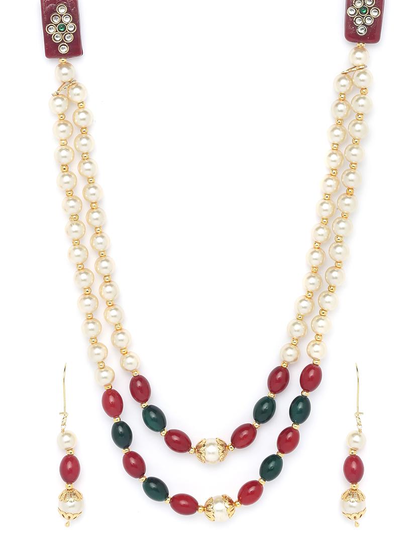 gold metal long necklace - 16811652 - Zoom Image - 1