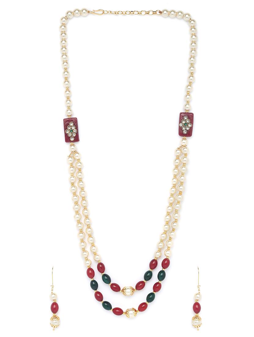 gold metal long necklace - 16811652 - Zoom Image - 2