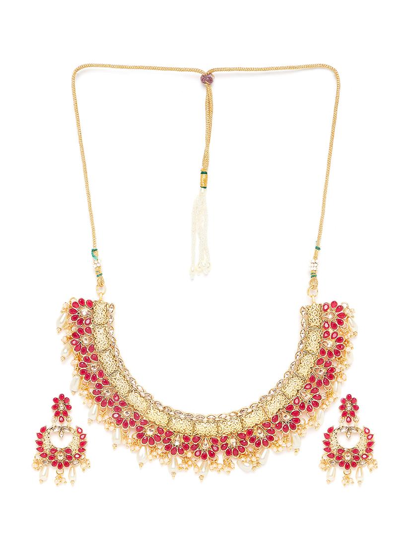 red gold metal short necklace - 16811657 - Zoom Image - 2
