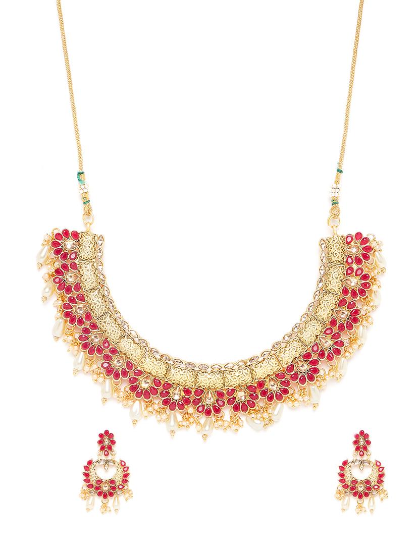 red gold metal short necklace - 16811657 - Zoom Image - 3