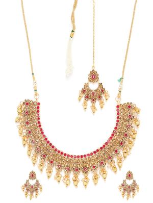 red gold metal choker necklace - 16811661 - Standard Image - 2