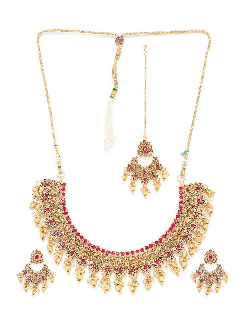 red gold metal choker necklace - 16811661 - Zoom Image - 3