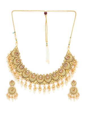 gold metal choker necklace - 16811663 - Standard Image - 2
