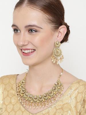 gold metal choker necklace - 16811663 - Standard Image - 4