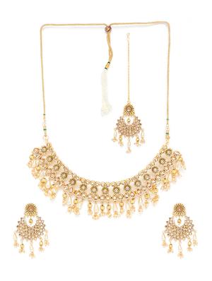 gold metal choker necklace - 16811664 - Standard Image - 2