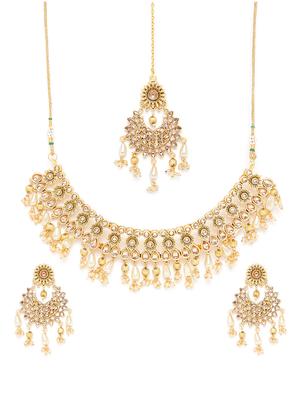 gold metal choker necklace - 16811664 - Standard Image - 3