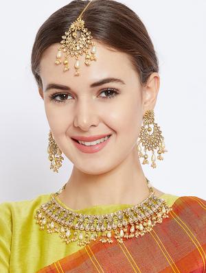 gold metal choker necklace - 16811664 - Standard Image - 6
