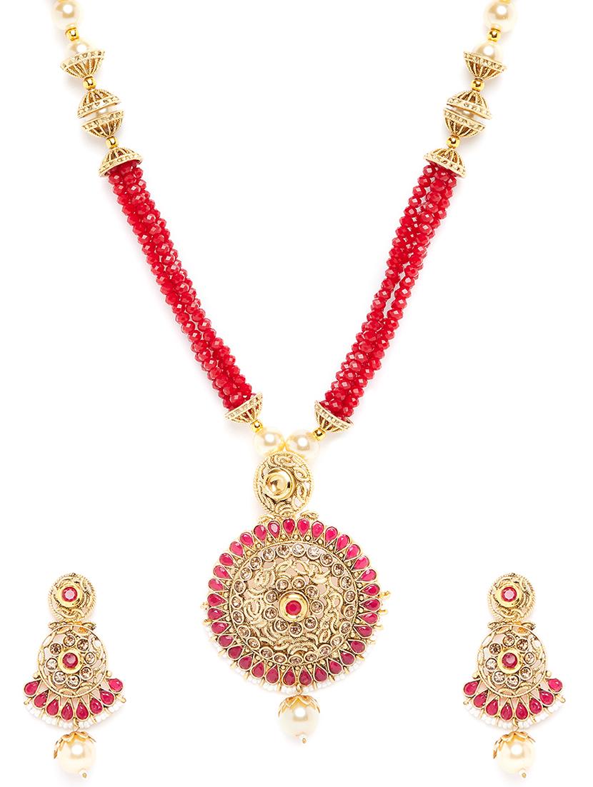 gold metal short necklace - 16811666 - Zoom Image - 3