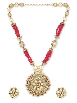 red gold metal short necklace - 16811667 - Standard Image - 2