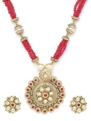 red gold metal short necklace - 16811667 - Standard Image - 3