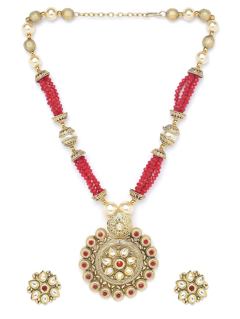 red gold metal short necklace - 16811667 - Zoom Image - 2