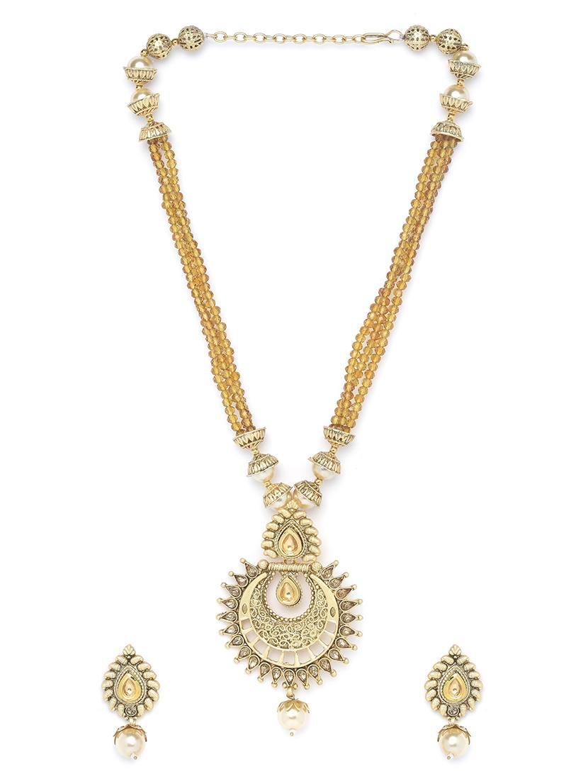 gold metal short necklace - 16811669 - Zoom Image - 2