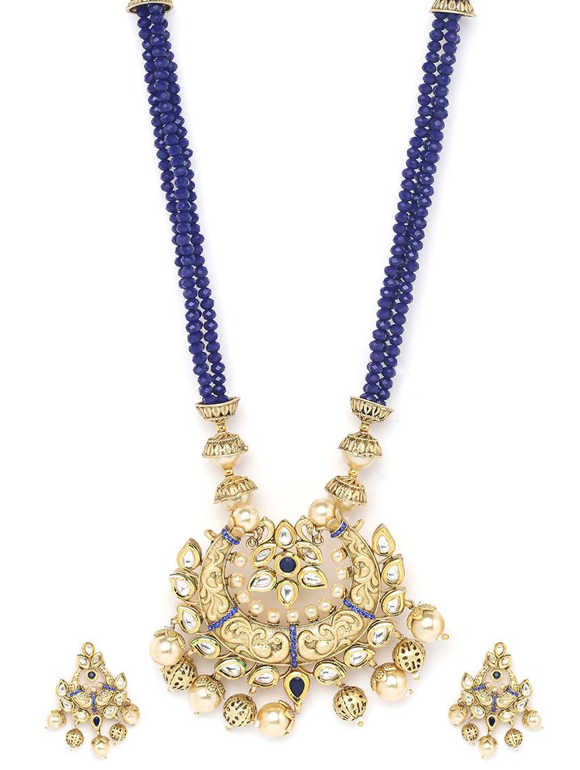 blue gold metal short necklace - 16811670 - Zoom Image - 3