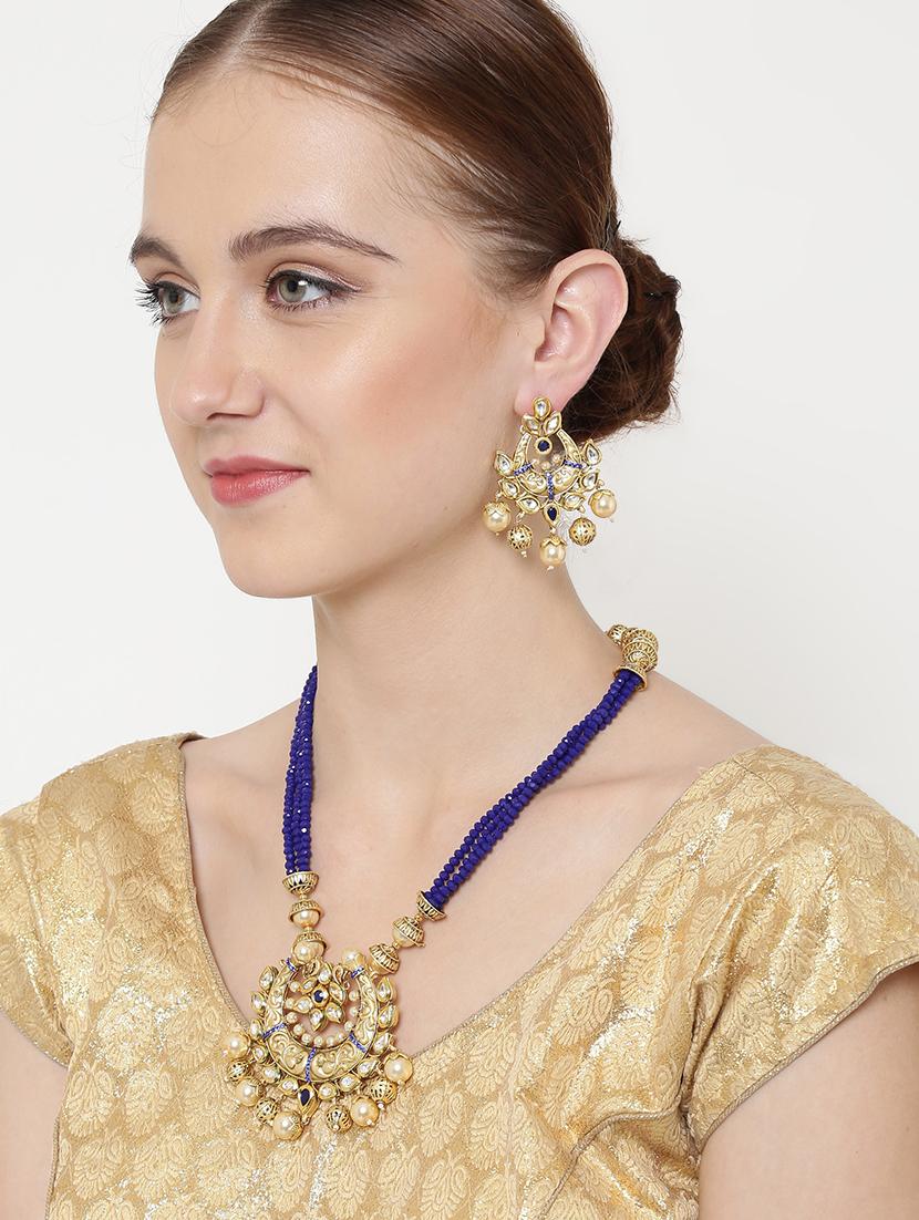 blue gold metal short necklace - 16811670 - Zoom Image - 5