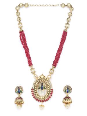 red gold metal short necklace - 16811673 - Standard Image - 2