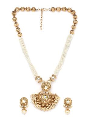 white gold metal short necklace - 16811677 - Standard Image - 2