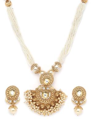 white gold metal short necklace - 16811677 - Standard Image - 3