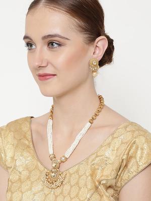 white gold metal short necklace - 16811677 - Standard Image - 5