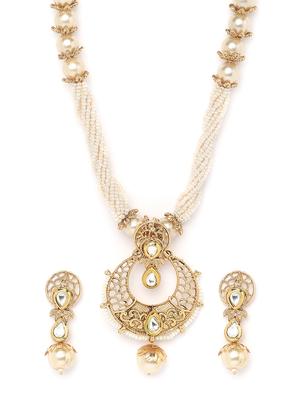 white gold metal short necklace - 16811682 - Standard Image - 3