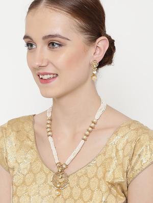 white gold metal short necklace - 16811682 - Standard Image - 5