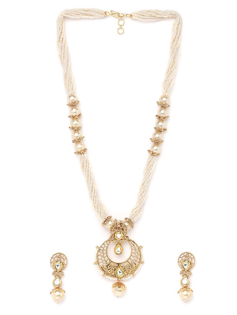 white gold metal short necklace - 16811682 - Zoom Image - 2