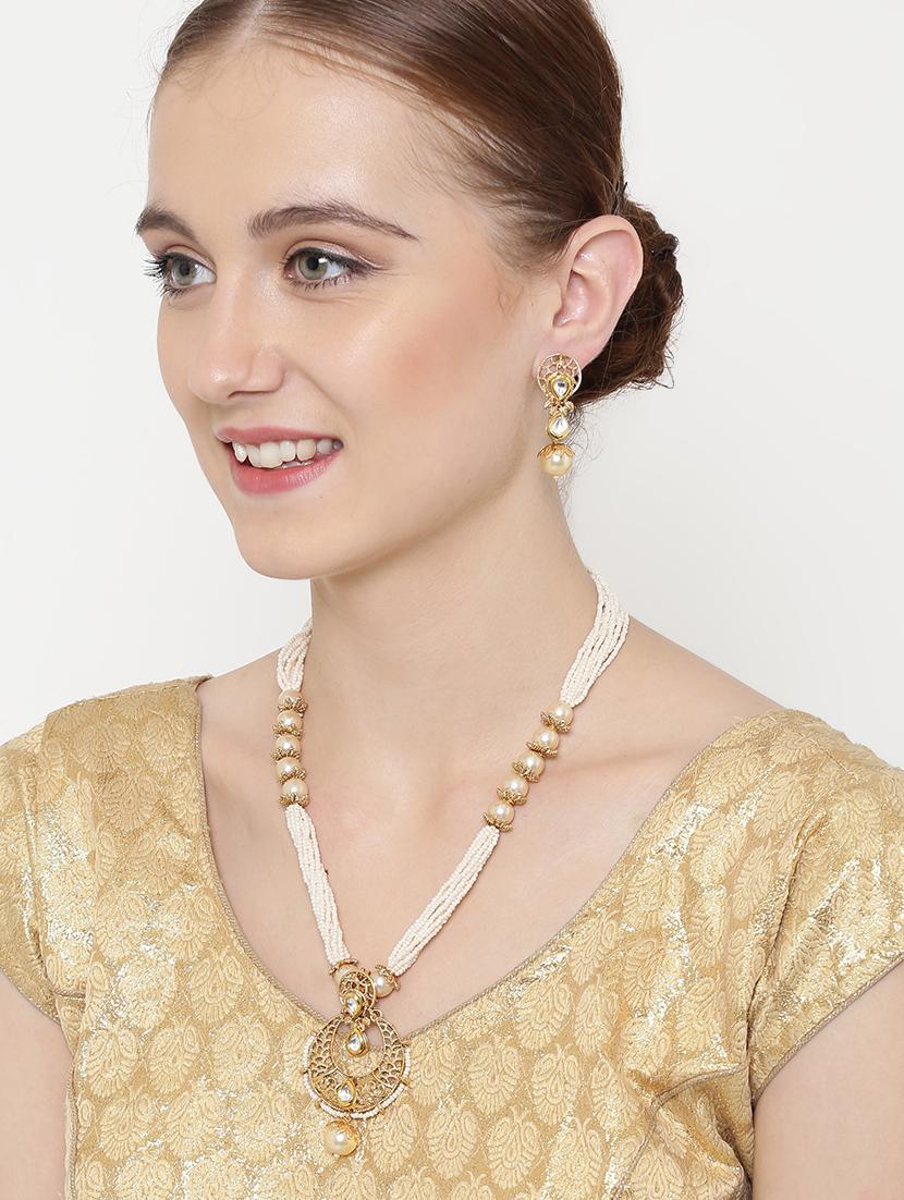 white gold metal short necklace - 16811682 - Zoom Image - 5