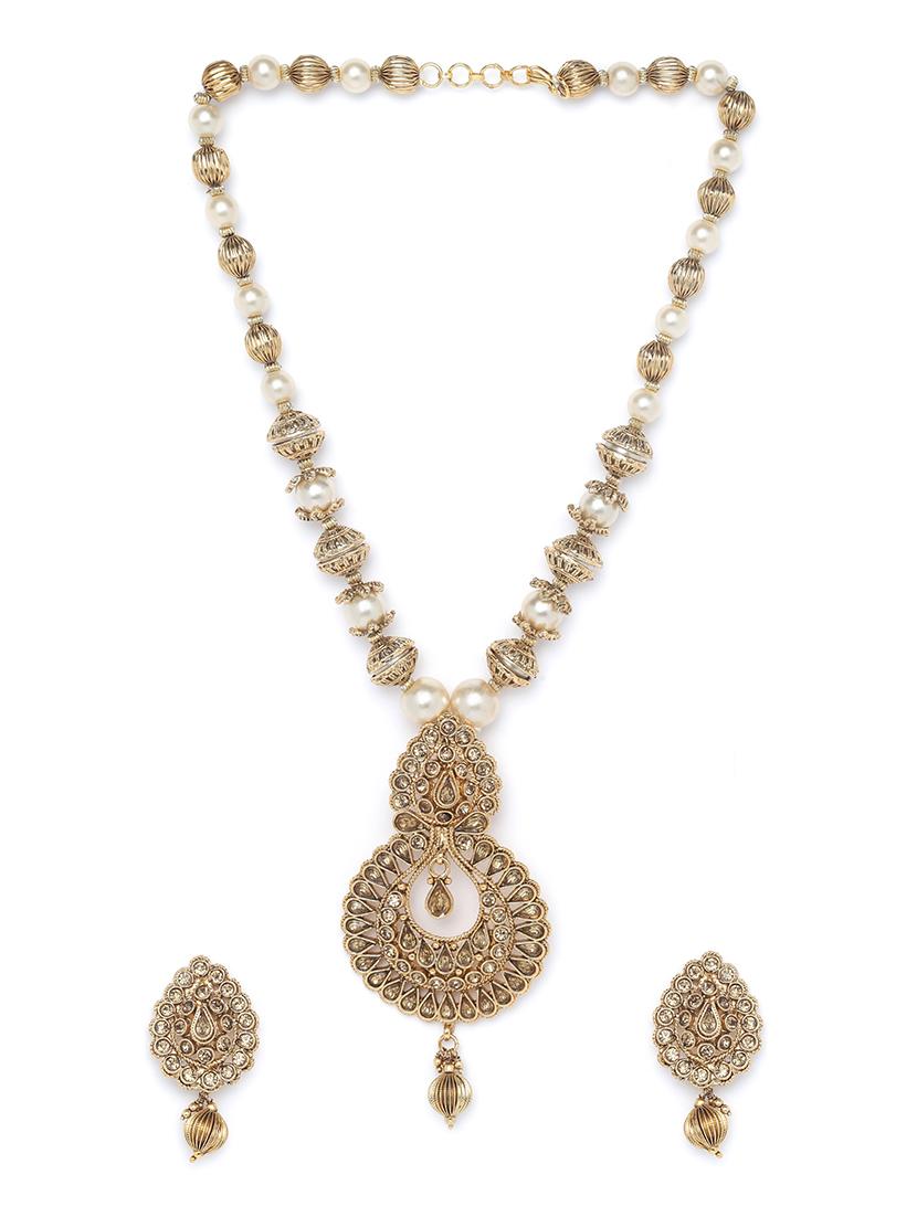 gold metal short necklace - 16811683 - Zoom Image - 2